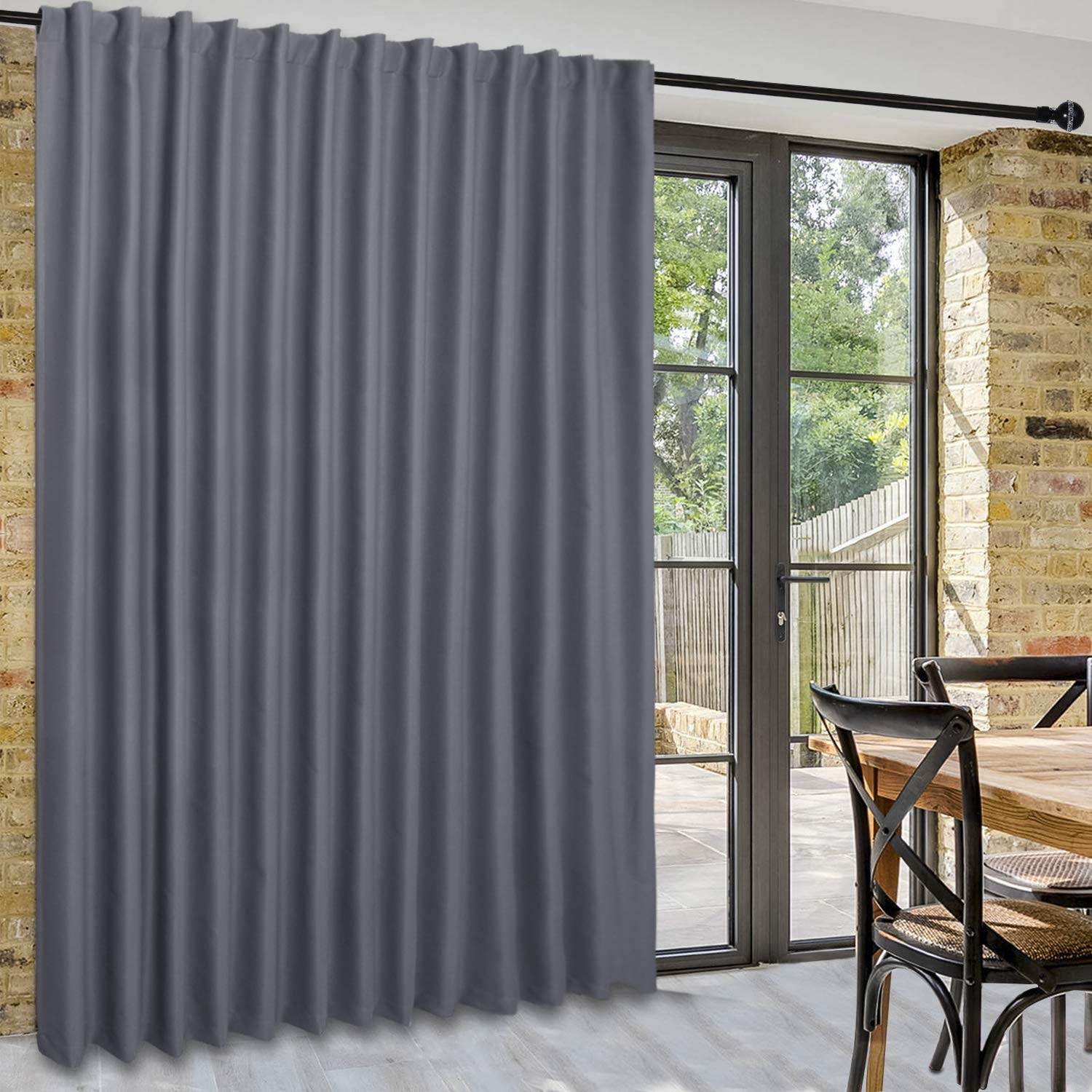 DWCN 1 Panel Wide Width Blackout Curtain, Room Divider Curtains - Loft&Timber