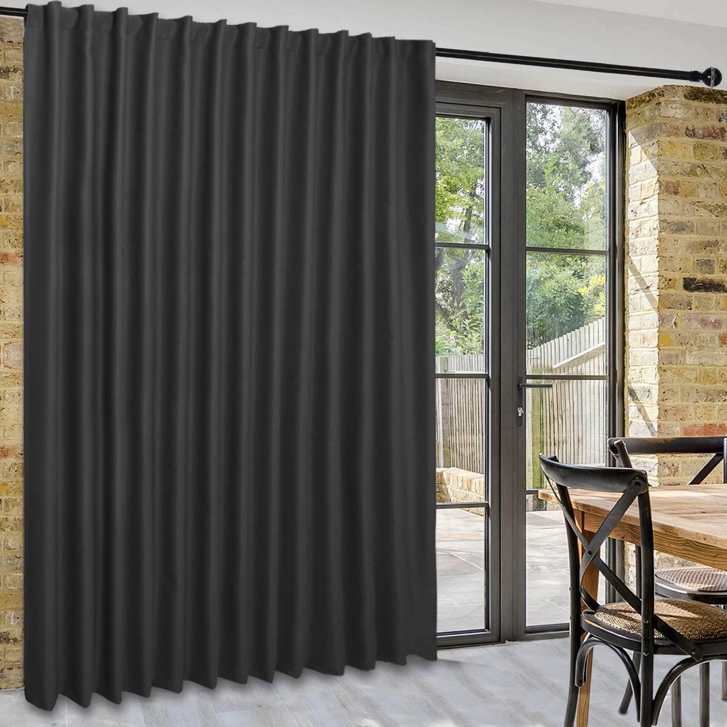 DWCN 1 Panel Wide Width Blackout Curtain, Room Divider Curtains - Loft&Timber