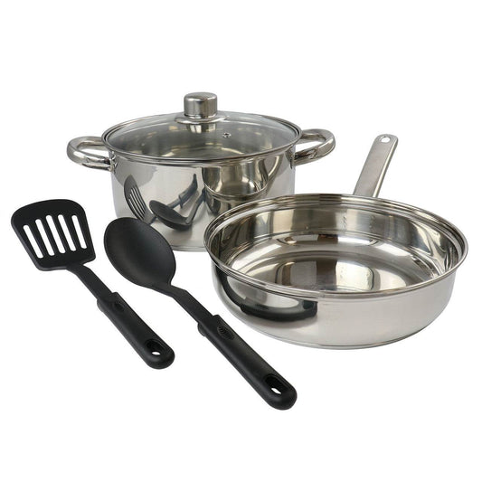 Gibson Home 5 Piece Mirror Polish Stainless Steel Cookware Set - Loft&Timber