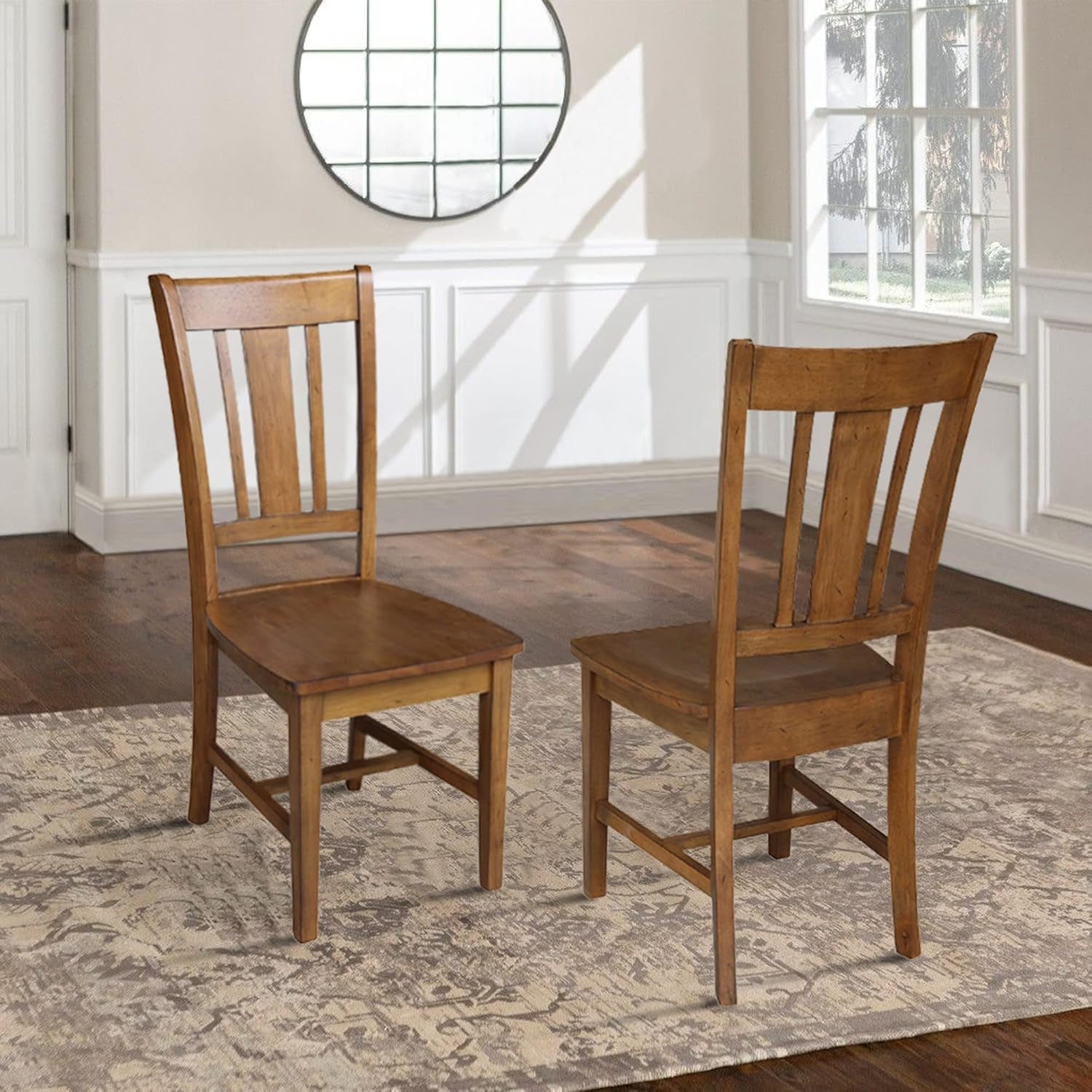 International Concepts San Remo Pecan Parawood Dining Chair-1