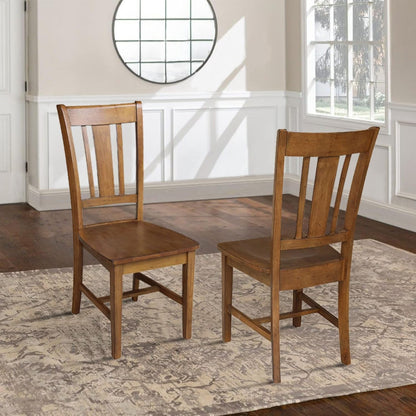 International Concepts San Remo Pecan Parawood Dining Chair-1