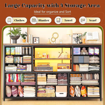 Dresser with LED Lights & Power Outlets - Loft&Timber