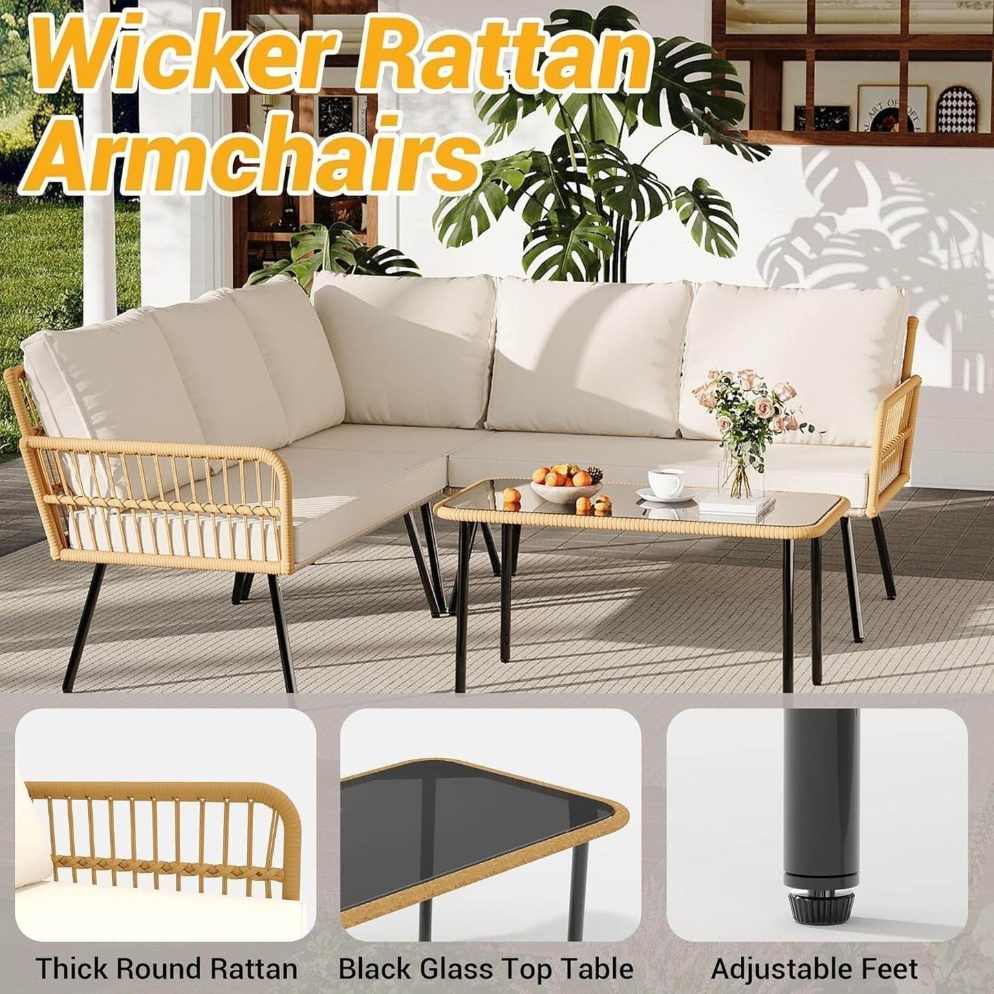 Comfortable Outdoor Sectional Patio Furniture Set for Relaxation - Loft&Timber