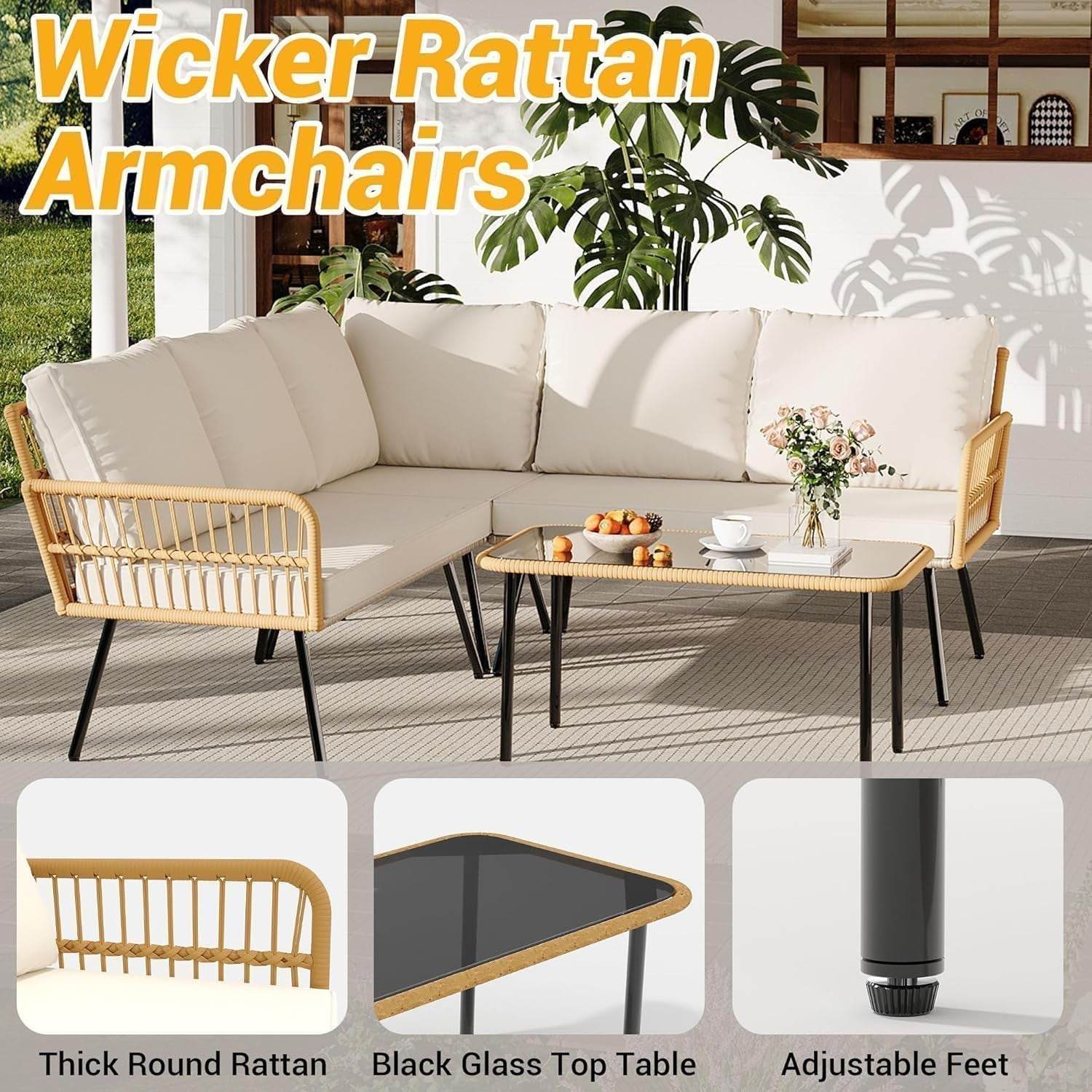 Comfortable Outdoor Sectional Patio Furniture Set for Relaxation - Loft&Timber