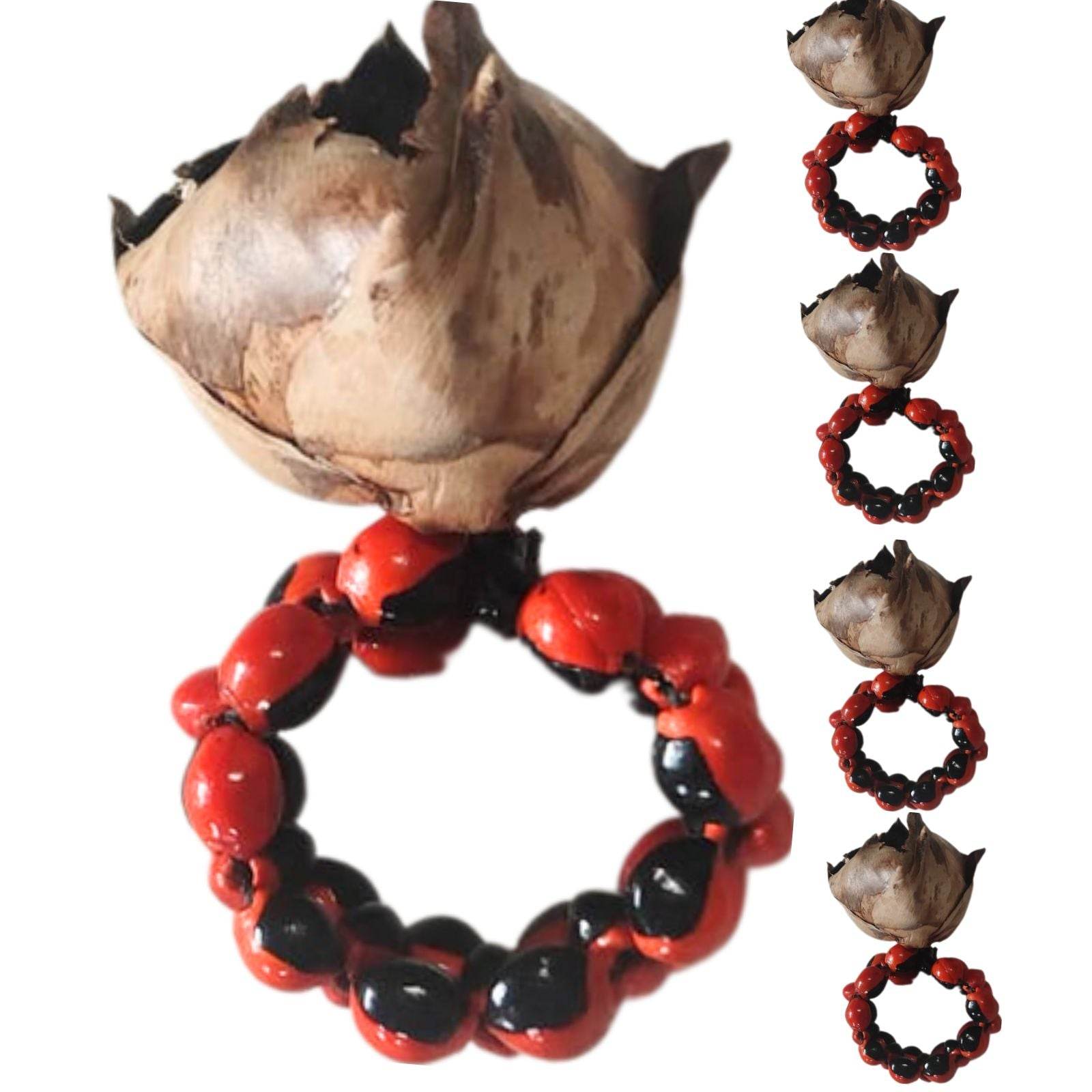 BIOJewelry Set of 4 Amazon Peel Coconut Babacu Acai Napkin Rings Handmade for Dining Table - Loft&Timber