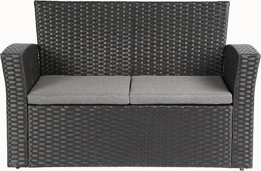 Outdoor Wicker Patio Furniture Set with Comfortable Cushions - Loft&Timber