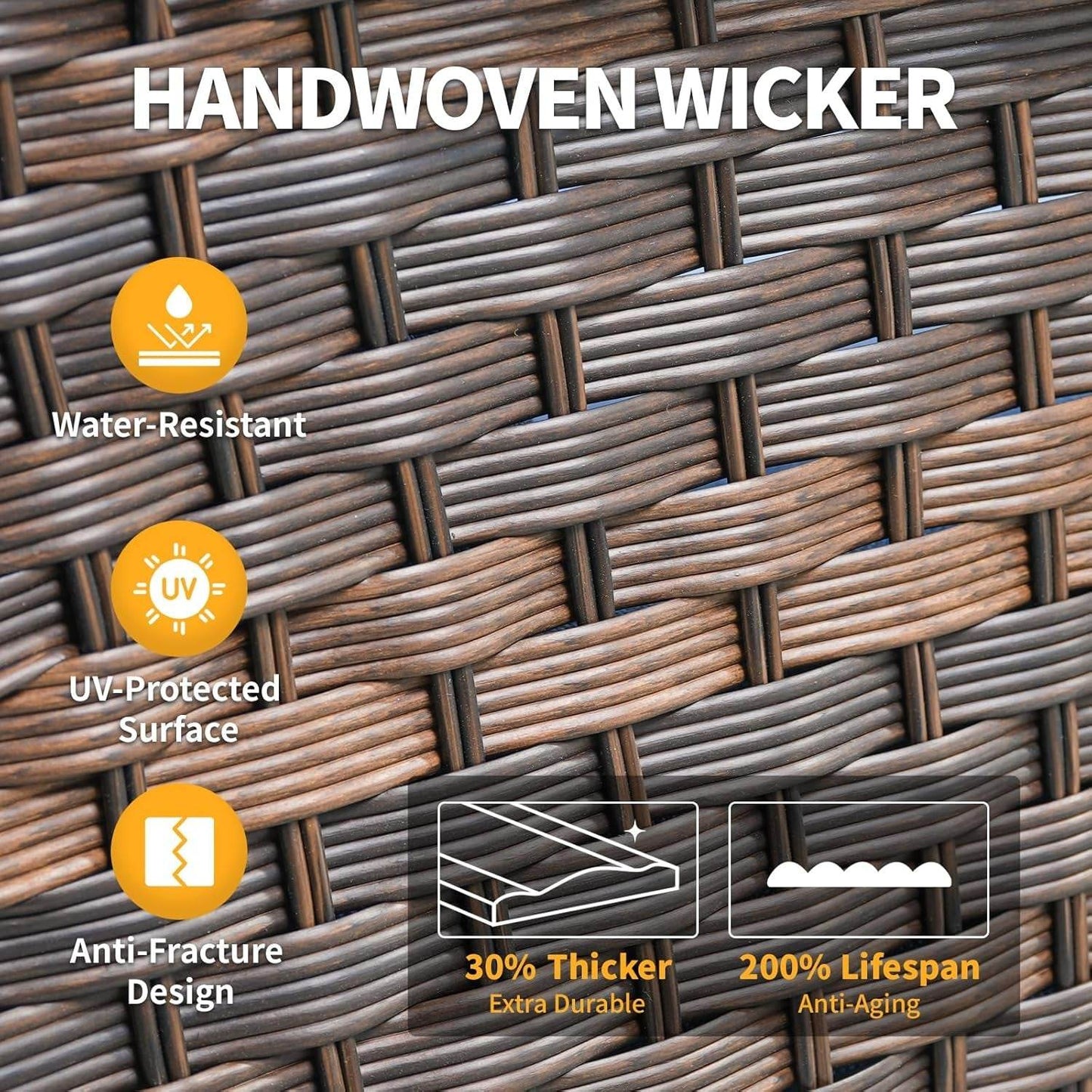 All-Weather Wicker Outdoor Patio Furniture Set With Swivel Rockers - Loft&Timber