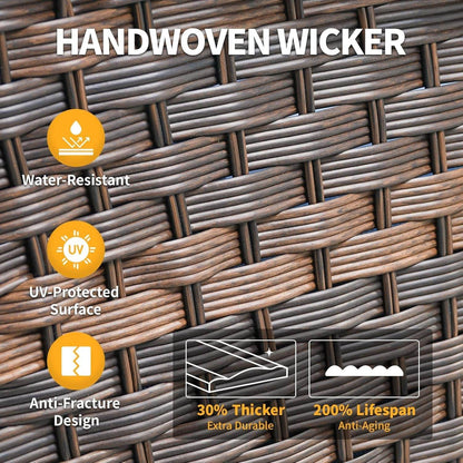 All-Weather Wicker Outdoor Patio Furniture Set With Swivel Rockers - Loft&Timber