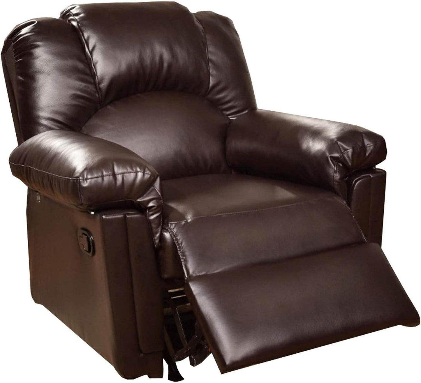 BM171425 41 X 35 X 35 In. Bonded Leather Rocker & Recliner Brown - Loft&Timber