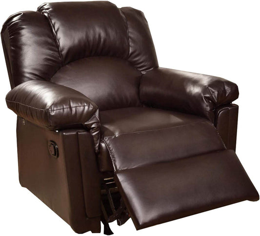 BM171425 41 X 35 X 35 In. Bonded Leather Rocker & Recliner Brown - Loft&Timber