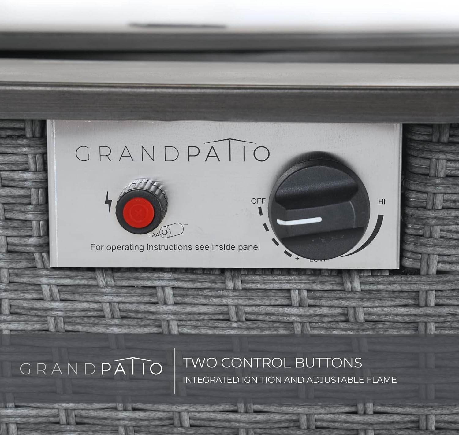 Modular Wicker Outdoor Furniture Set with Fire Pit - Loft&Timber