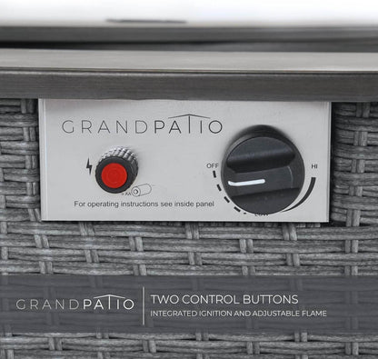 Modular Wicker Outdoor Furniture Set with Fire Pit - Loft&Timber