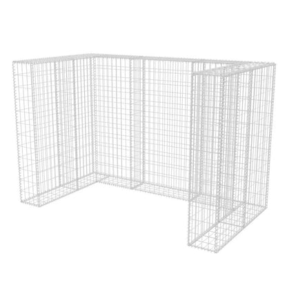 vidaXL Garbage Can Storage Trash Can Enclosure Galvanized Steel Wire Mesh - Loft&Timber