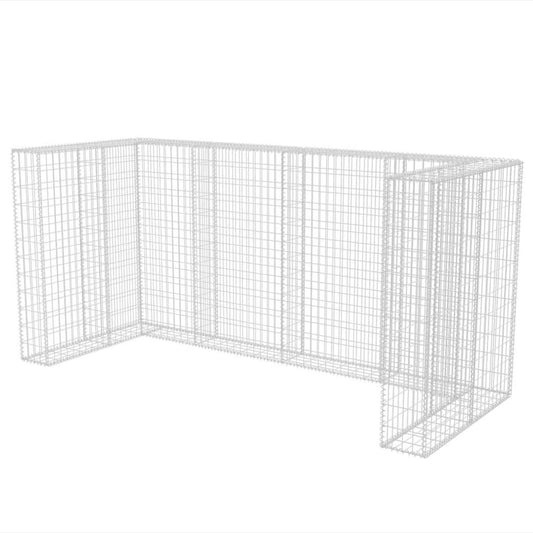 vidaXL Garbage Can Storage Trash Can Enclosure Galvanized Steel Wire Mesh - Loft&Timber