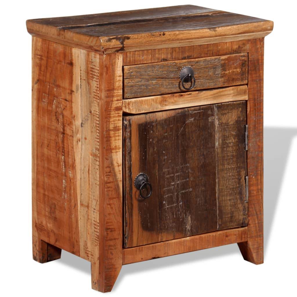 vidaXL Nightstand Solid Acacia Reclaimed Wood - Loft&Timber