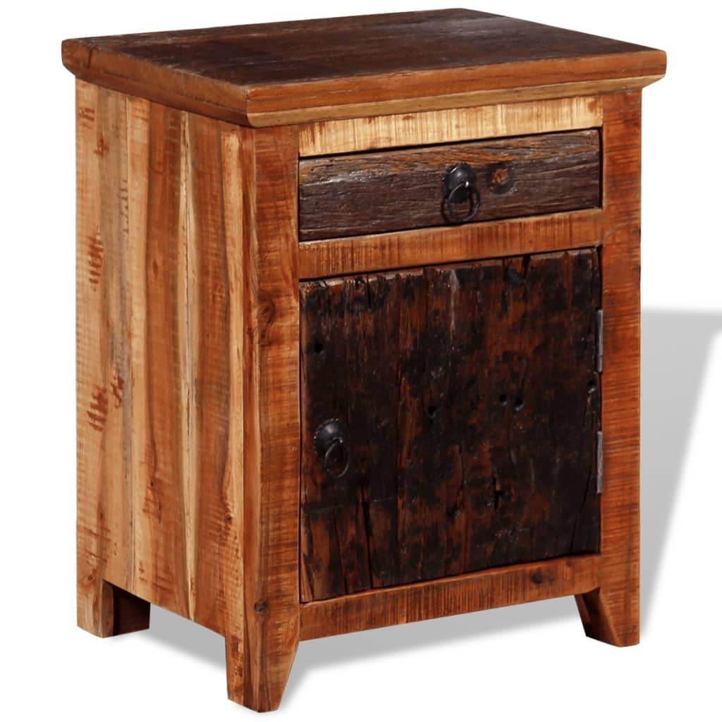 vidaXL Nightstand Solid Acacia Reclaimed Wood - Loft&Timber