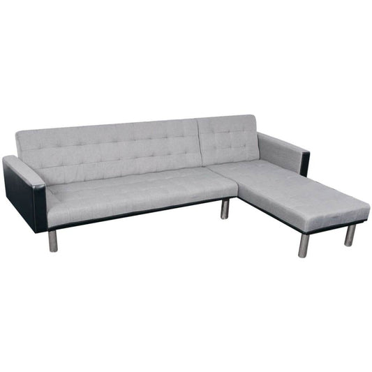 vidaXL Sofa Bed Convertible Sleeper Sectional Sofa Bed L Shaped Couch Fabric - Loft&Timber