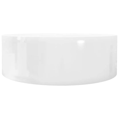 vidaXL Ceramic Bathroom Sink Basin Faucet/Overflow Hole White Round - Loft&Timber