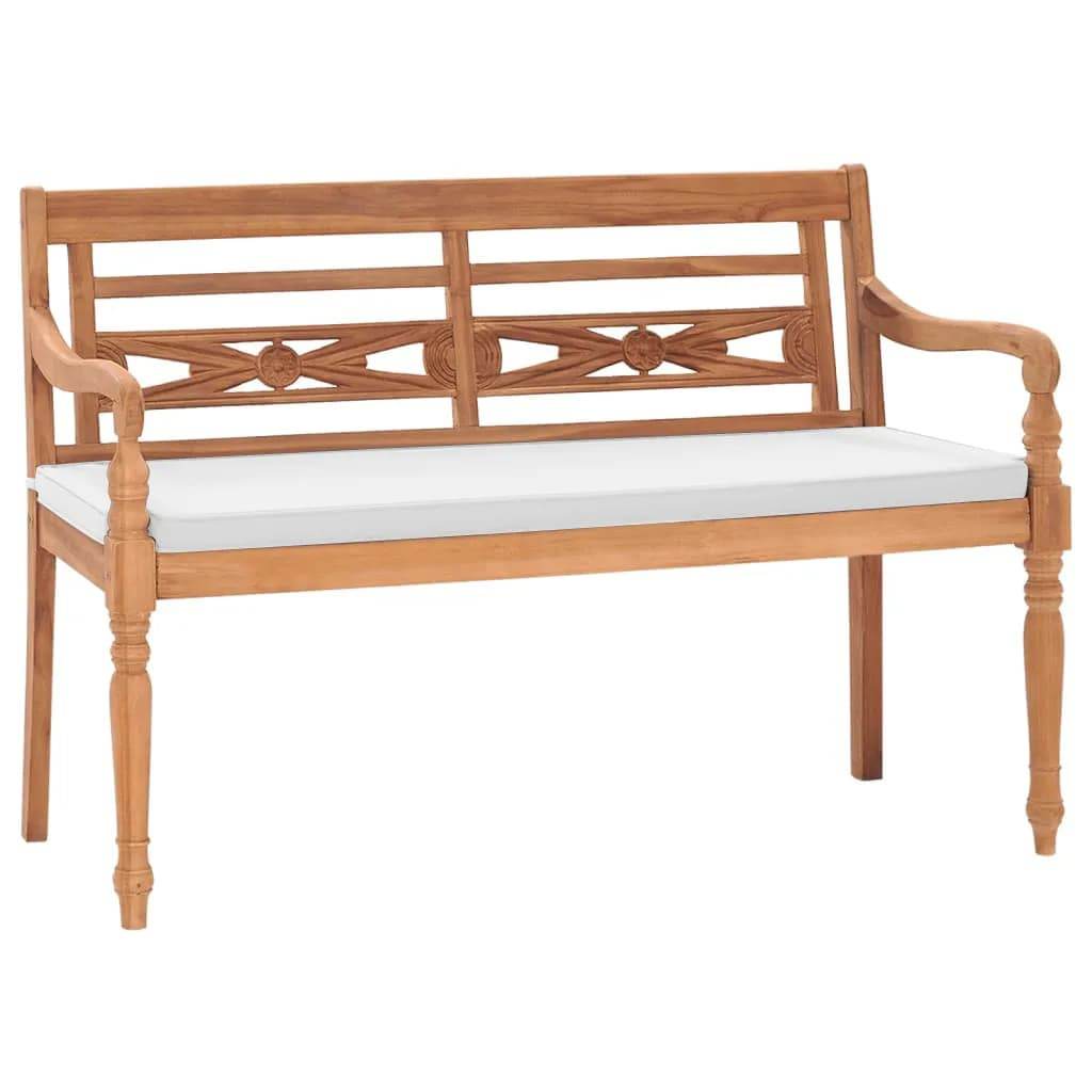 vidaXL Batavia Bench Wooden Garden Bench Patio Loveseat for Outdoor Porch Teak - Loft&Timber