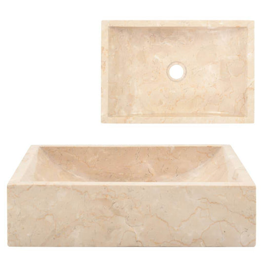 vidaXL Wash Basin Vanity Sink Small Countertop Wash Basin Bathroom Sink Marble - Loft&Timber