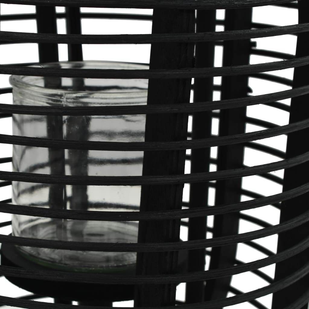 vidaXL Freestanding Candle Lantern Holder Bamboo Black - Loft&Timber