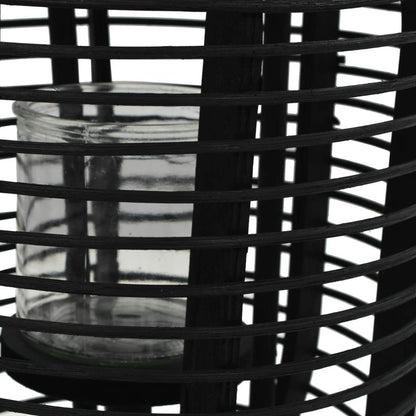 vidaXL Freestanding Candle Lantern Holder Bamboo Black - Loft&Timber