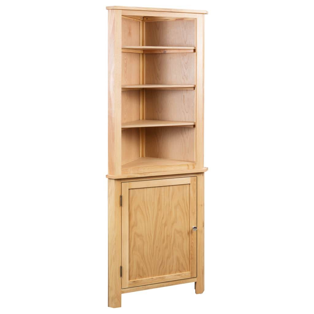 vidaXL Corner Cabinet Bathroom Corner Cabinet with Shelves Solid Wood Oak - Loft&Timber
