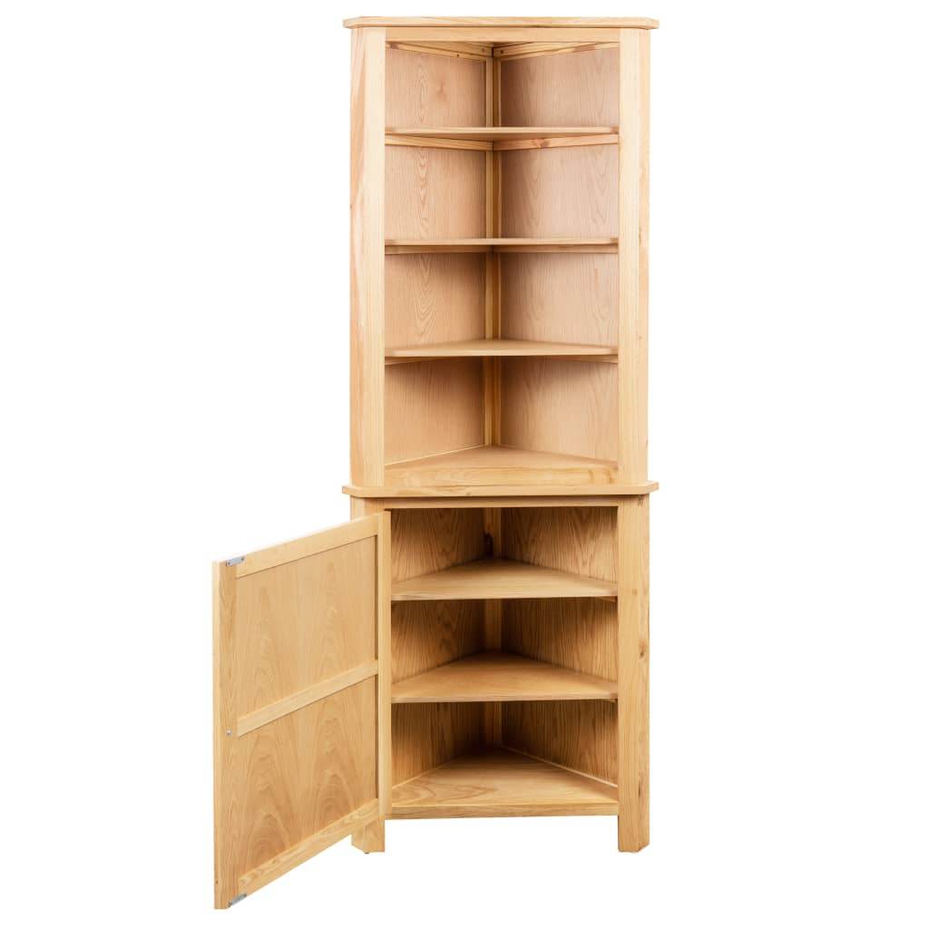 vidaXL Corner Cabinet Bathroom Corner Cabinet with Shelves Solid Wood Oak - Loft&Timber