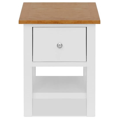 vidaXL Nightstand 14.2"x11.8"x18.5" Solid Oak Wood - Loft&Timber