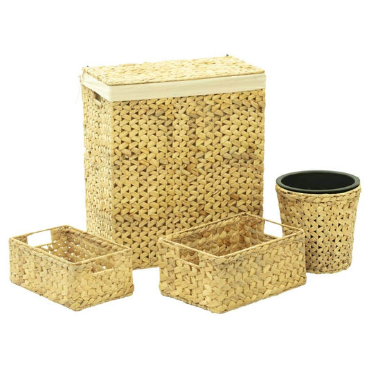 vidaXL 4 Piece Bathroom Set Water Hyacinth - Loft&Timber