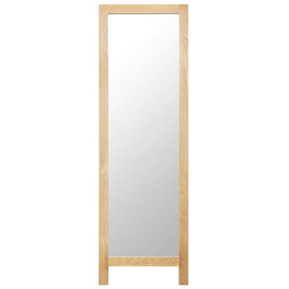 vidaXL Freestanding Mirror 18.8"x18.3"x59" Solid Oak Wood-1