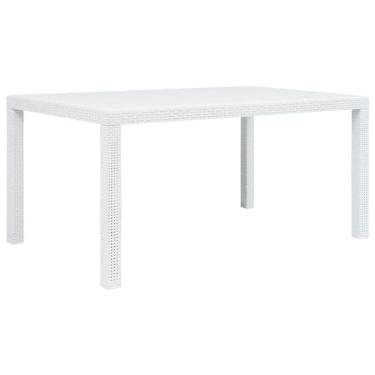 vidaXL Patio Table Garden Outdoor Porch Dining Table with Rattan Look Plastic - Loft&Timber