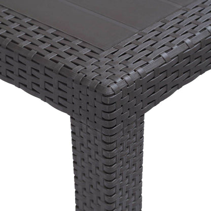 vidaXL Patio Table Garden Outdoor Porch Dining Table with Rattan Look Plastic - Loft&Timber