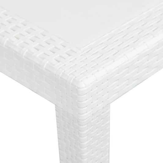 vidaXL Patio Table Garden Outdoor Porch Dining Table with Rattan Look Plastic - Loft&Timber