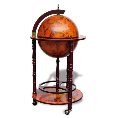 vidaXL Globe Bar Cart Globe Wine Bar Liquor Bar Cabinet Solid Eucalyptus Wood - Loft&Timber