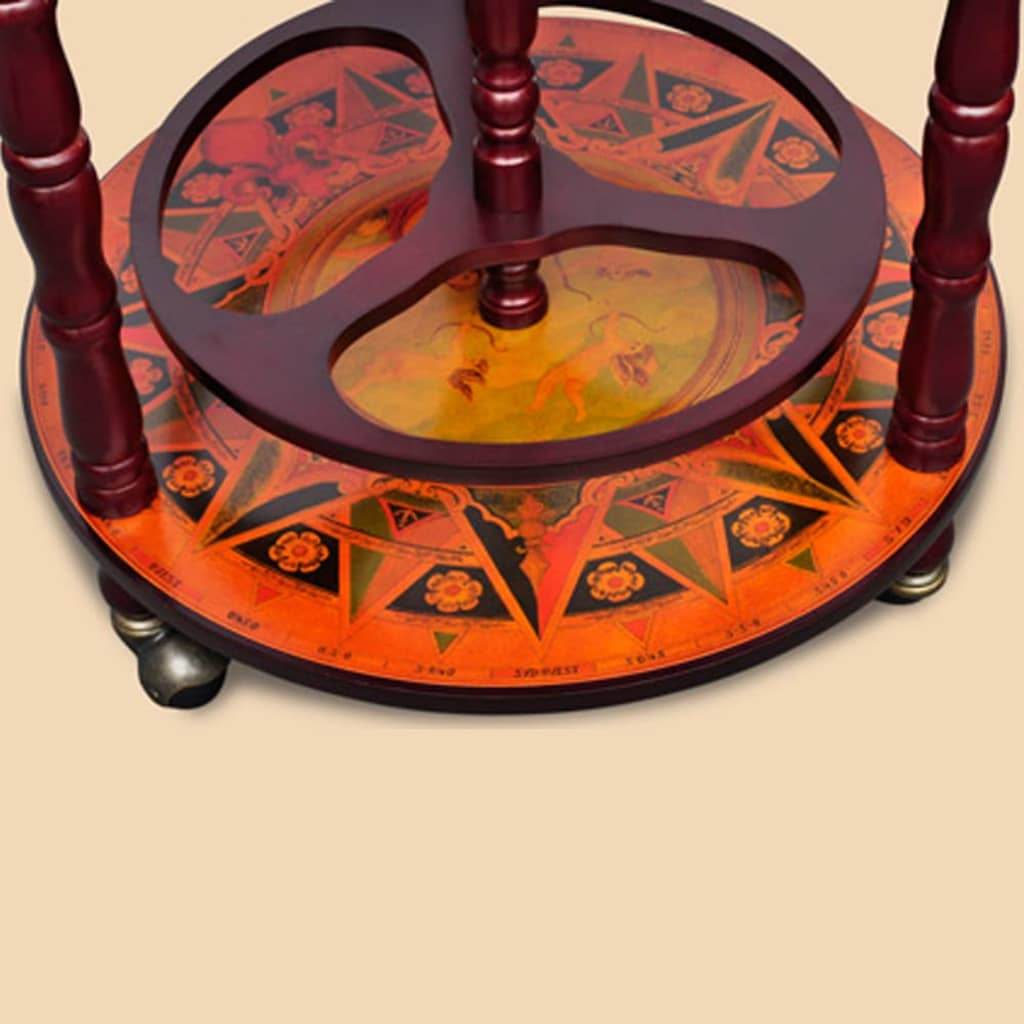 vidaXL Globe Bar Cart Globe Wine Bar Liquor Bar Cabinet Solid Eucalyptus Wood - Loft&Timber