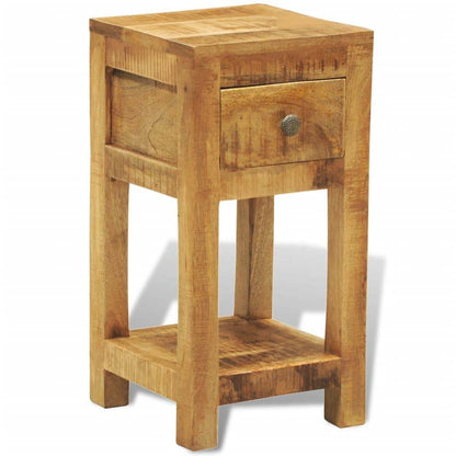 vidaXL Nightstand with 1 Drawer Solid Mango Wood - Loft&Timber
