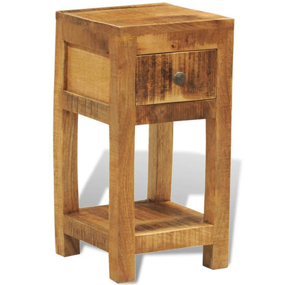 vidaXL Nightstand with 1 Drawer Solid Mango Wood - Loft&Timber