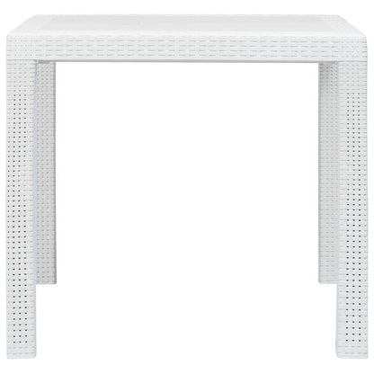 vidaXL Patio Table Garden Outdoor Porch Dining Table with Rattan Look Plastic - Loft&Timber