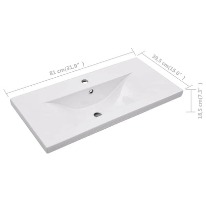 vidaXL Wash Basin Built-in Sink Vanity Sink Bathroom Basin Bath Sink Ceramic - Loft&Timber