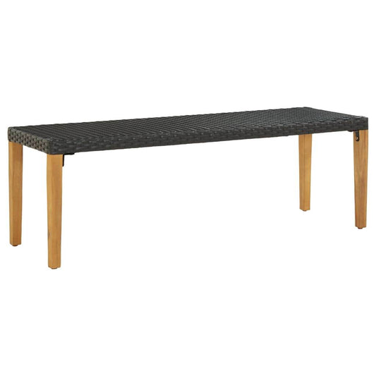 vidaXL Outdoor Patio Bench Garden Outdoor Bench with Wooden Frame Poly Rattan - Loft&Timber
