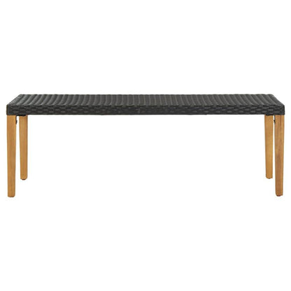 vidaXL Outdoor Patio Bench Garden Outdoor Bench with Wooden Frame Poly Rattan - Loft&Timber