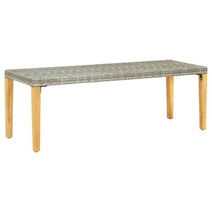 vidaXL Outdoor Patio Bench Garden Outdoor Bench with Wooden Frame Poly Rattan - Loft&Timber