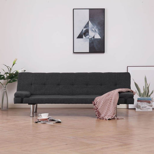 vidaXL Sofa Bed Convertible Sleeper Sectional Sofa Bed with Two Pillows Fabric - Loft&Timber