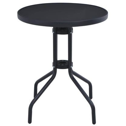 vidaXL Bistro Table Outdoor Side Table with Glass Top Garden Furniture Steel - Loft&Timber