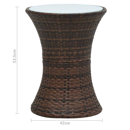 vidaXL Bistro Table Garden Deck Outdoor Side Table with Drum Design PE Rattan - Loft&Timber
