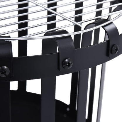 vidaXL Garden Fire Pit Basket with BBQ Grill Steel 19" - Loft&Timber