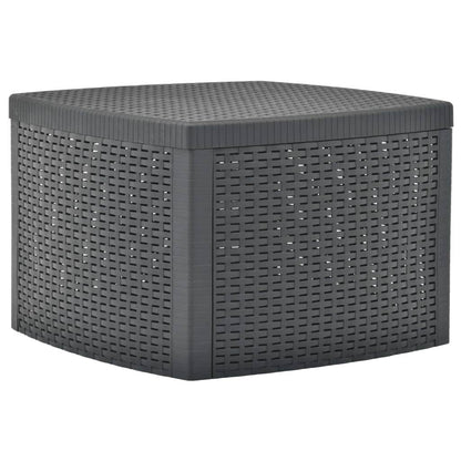 vidaXL Outdoor Side Table Garden Patio End Coffee Table with Storage Plastic - Loft&Timber
