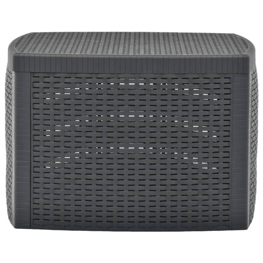 vidaXL Outdoor Side Table Garden Patio End Coffee Table with Storage Plastic - Loft&Timber