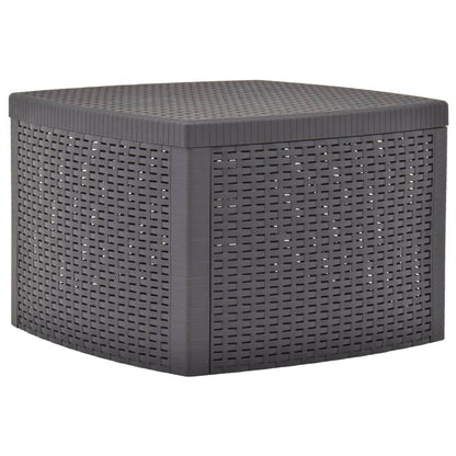 vidaXL Outdoor Side Table Garden Patio End Coffee Table with Storage Plastic - Loft&Timber
